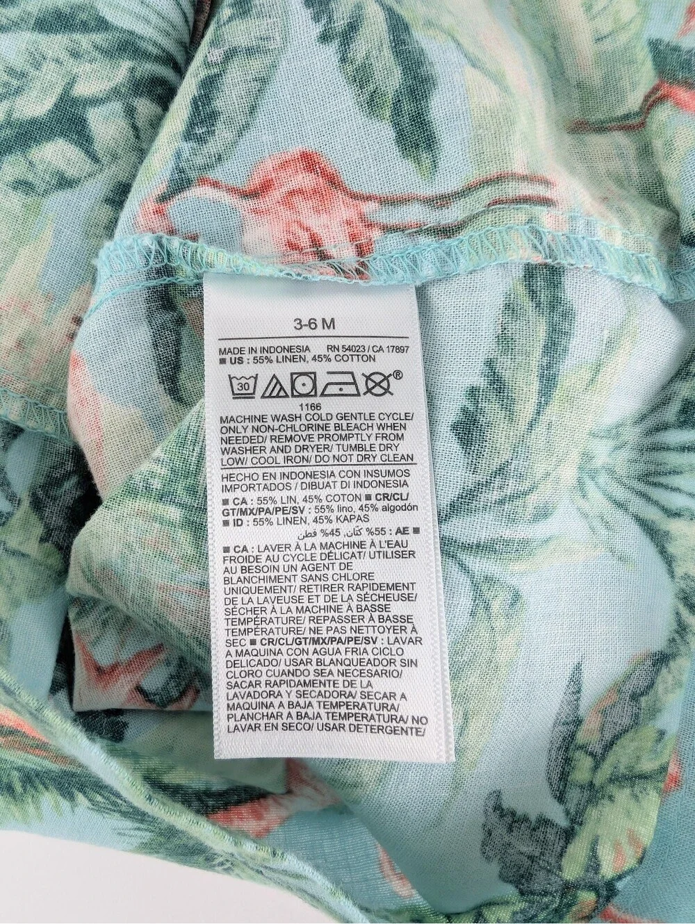 Old Navy Boys Tropical Flamingo Button-Down Shirt (Size: 3-6M)